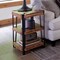 Alaterre Furniture Ryegate Natural Live Edge Solid Wood with Metal 2 Shelf End Table, Natural AWCC0220 - alternate 5